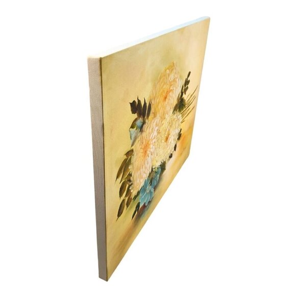 Original Floral Painting By Jody Rieke With Yellow & Blue Flowers On Canvas 20x1 - Picture 7 of 8